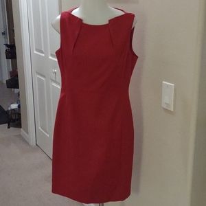 COPY - Tahari lined red dress size 8